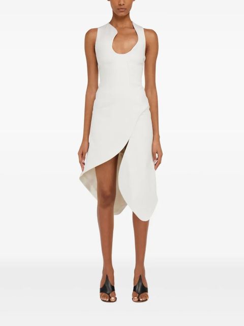 Ferragamo asymmetric midi dress - White - zdjęcie produktu nr 2