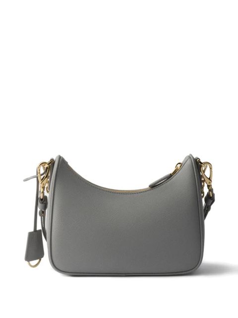 Prada mini Re-Edition leather shoulder bag - Grey - zdjęcie produktu nr 2