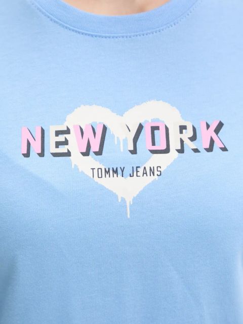Tommy Jeans t-shirt bawełniany damski kolor niebieski DW0DW21769