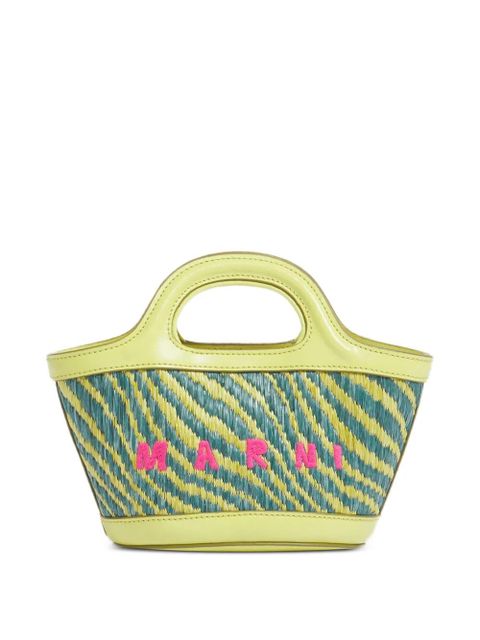 Marni wavy-pattern embroidered tote bag - Green - zdjęcie produktu nr 1