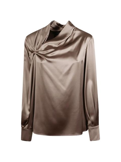 Max Mara knotted long-sleeve blouse - Brown - zdjęcie produktu nr 1