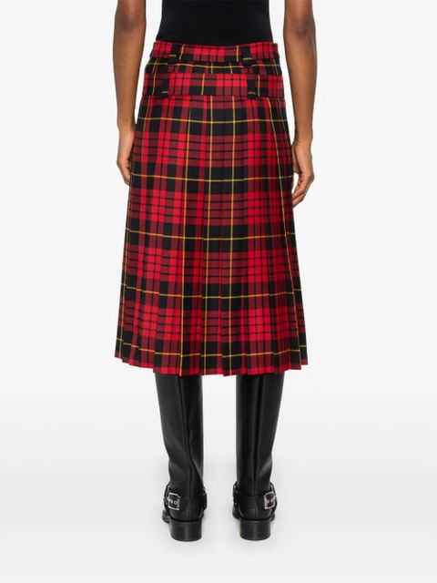 Alexander McQueen tartan-check midi skirt - Red