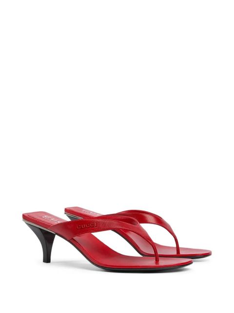 Gucci 55mm Vittoria leather heeled sandals - Red - zdjęcie produktu nr 2