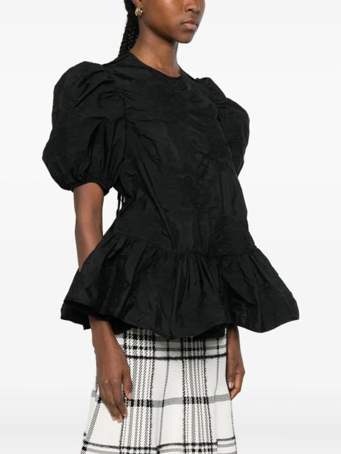 Cecilie Bahnsen puff-sleeve blouse - Black