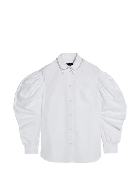 Simone Rocha beaded draped-sleeve shirt - White - zdjęcie produktu nr 1