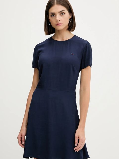 Tommy Jeans sukienka kolor granatowy mini rozkloszowana DW0DW21120 - zdjęcie produktu nr 1