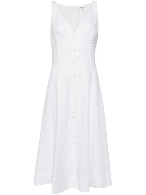 Reformation Sebastien linen V-neck dress - White - zdjęcie produktu nr 1