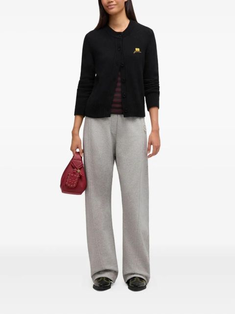 GANNI logo-embroidered cardigan - Black - zdjęcie produktu nr 2