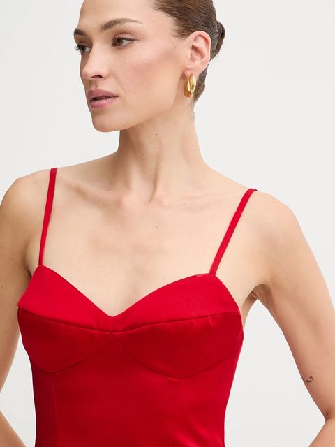 Bardot sukienka kolor czerwony mini prosta 59817DB