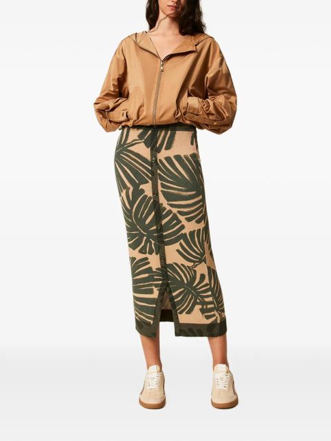 TWINSET leaf-print midi skirt - Neutrals - zdjęcie produktu nr 2