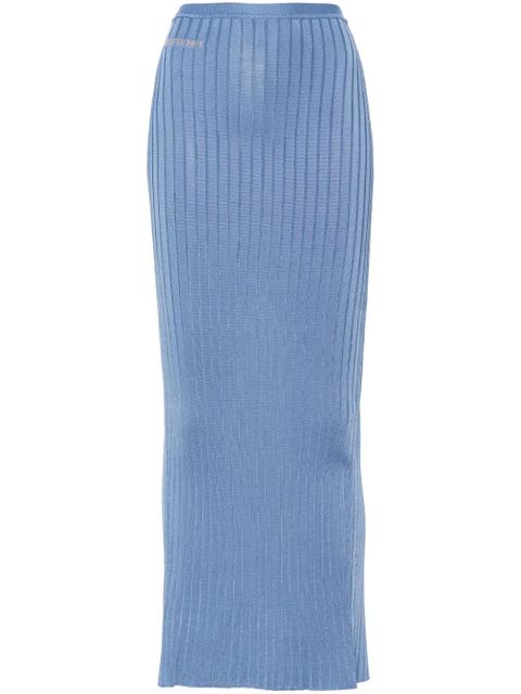 Marni jacquard-logo ribbed maxi skirt - Blue - zdjęcie produktu nr 1