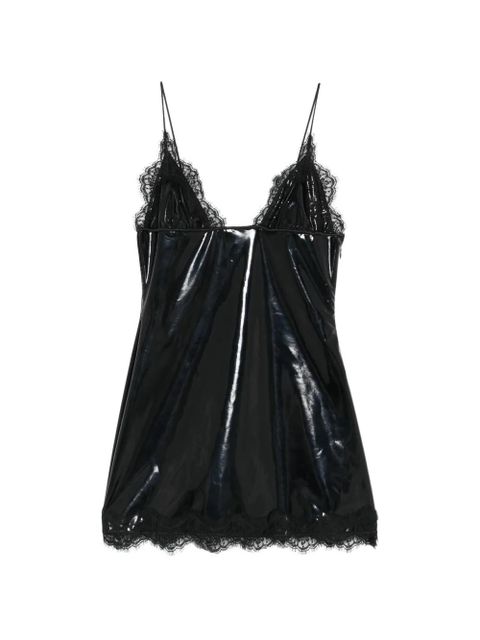 Oséree Travaillè lace-trim mini dress - Black - zdjęcie produktu nr 1