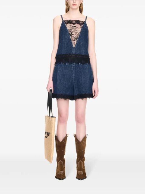 Off-White lace-detailing shorts - Blue - zdjęcie produktu nr 2