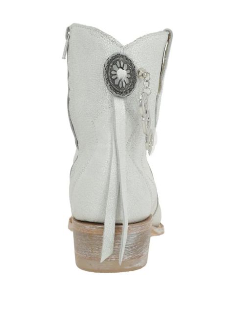 Comme Des Garçons cracked cowboy boots - White