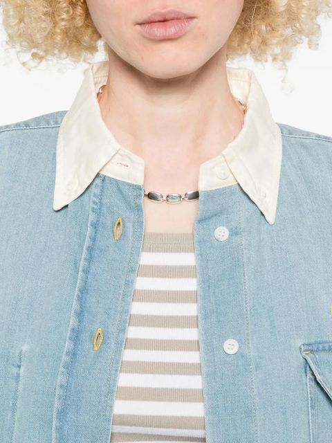 Miu Miu collared pocket shirt - Blue