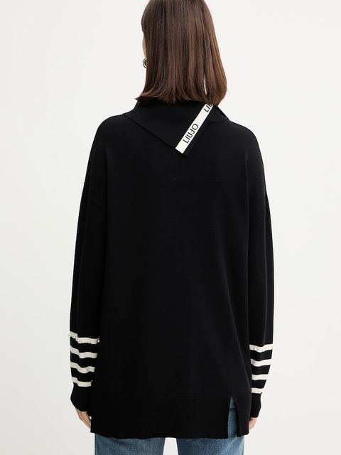 Liu Jo sweter damski kolor czarny z półgolfem TF5218.MS63L