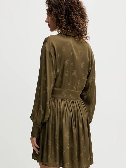 Twinset sukienka kolor zielony mini rozkloszowana 252TT2364