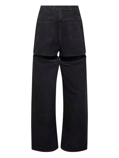 The Attico cut-out jeans - Black