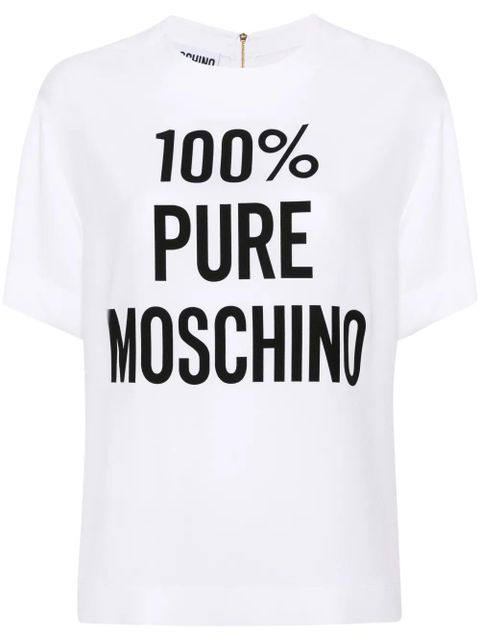 Moschino slogan-print T-shirt - White - zdjęcie produktu nr 1