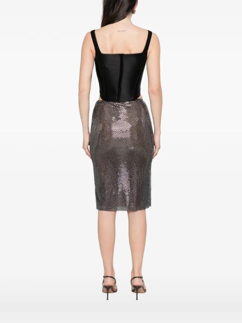 Self-Portrait V-neck corset - Black