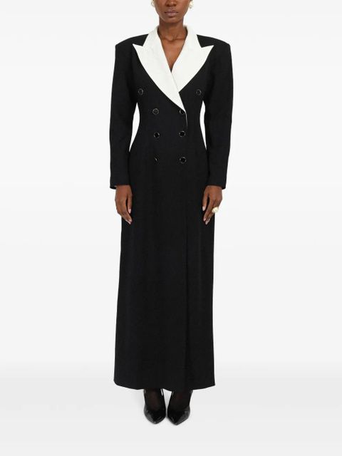 Rowen Rose contrasting-collar tuxedo maxi dress - Black - zdjęcie produktu nr 2