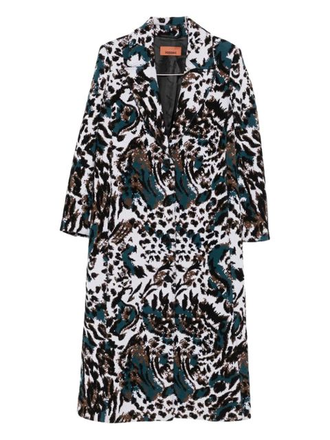 Missoni animalier-pattern button coat - White