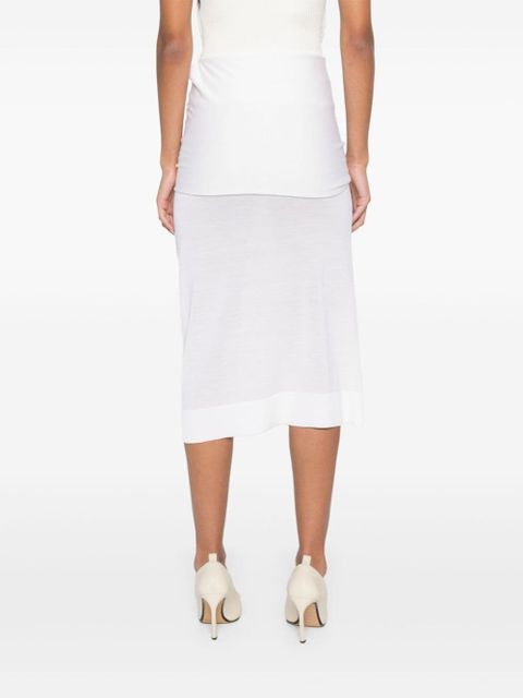 TOTEME draped-detailing midi skirt - White