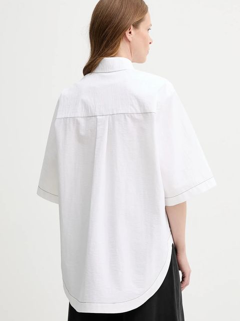 AERON koszula AVONLEA damska kolor beżowy relaxed z kołnierzykiem klasycznym SH196471