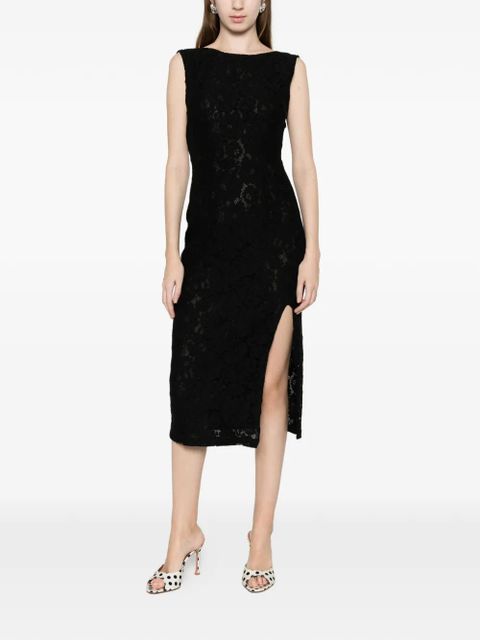 PINKO Drupa lace slit midi dress - Black - zdjęcie produktu nr 2