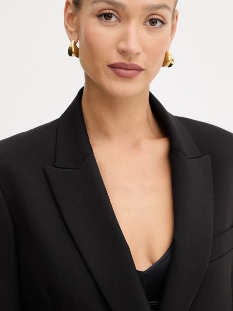 Patrizia Pepe marynarka kolor czarny dwurzędowa gładka 2S1543 A498 - zdjęcie produktu nr 2