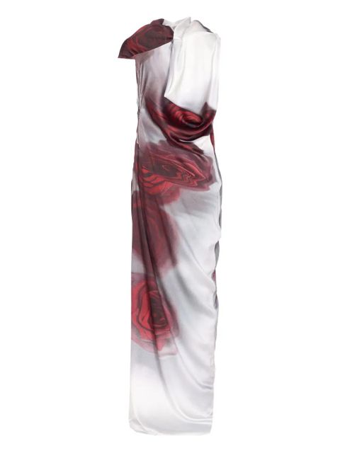 Jean Paul Gaultier Red Blurry Roses asymmetrical dress - zdjęcie produktu nr 2