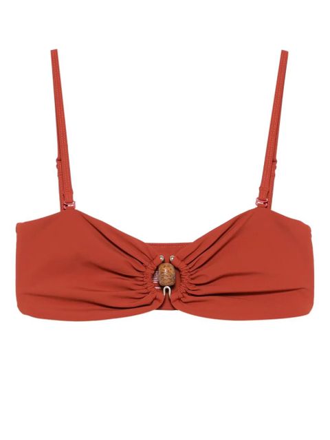 Christopher Esber ruched bandeau bikini top - Orange - zdjęcie produktu nr 1