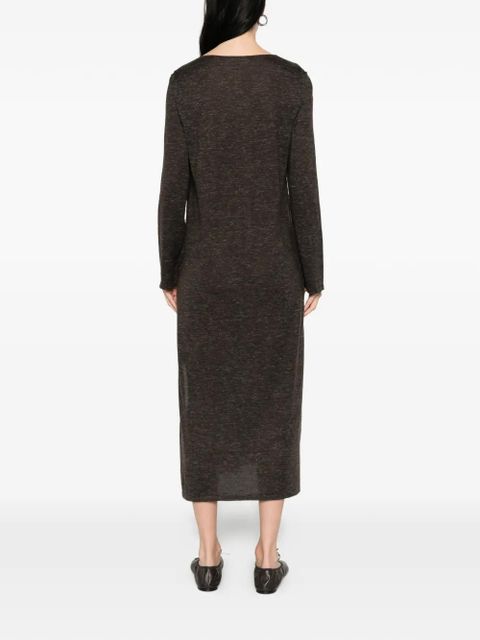 The Row Niam long-sleeve midi dress - Brown