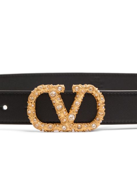 Valentino Garavani 30mm VLogo Signature leather belt - Black - zdjęcie produktu nr 2