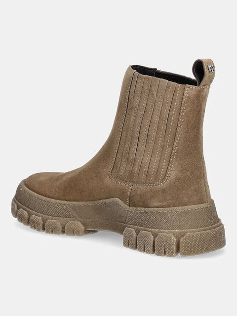 Weekend Max Mara sztyblety zamszowe Genepi damskie kolor beżowy na płaskim obcasie 2525796035600 - zdjęcie produktu nr 2