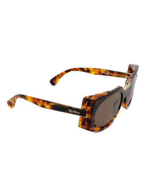 Max Mara Eyewear tortoiseshell geometric-frame sunglasses - Brown - zdjęcie produktu nr 2