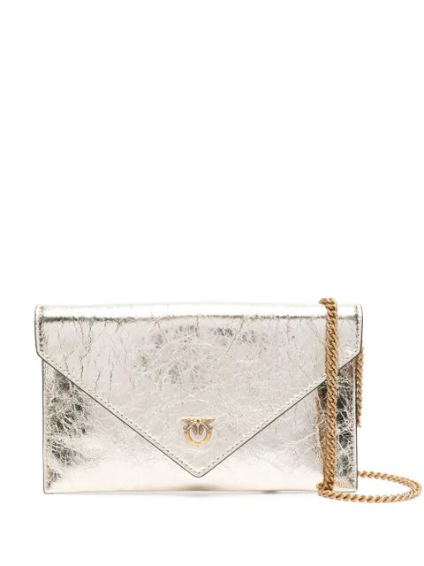 PINKO metallic-effect flap chain mini bag - Gold - zdjęcie produktu nr 1