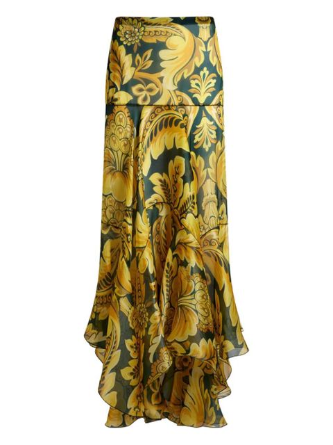 ETRO floral-print ruffled maxi skirt - Green - zdjęcie produktu nr 1