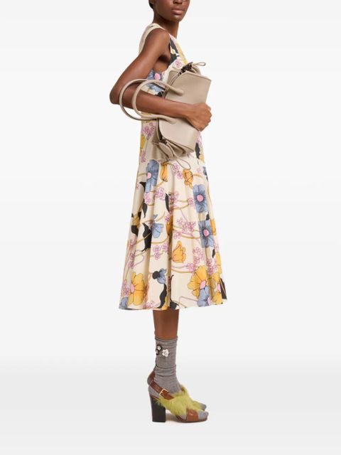 Marni sleeveless floral midi dress - Neutrals