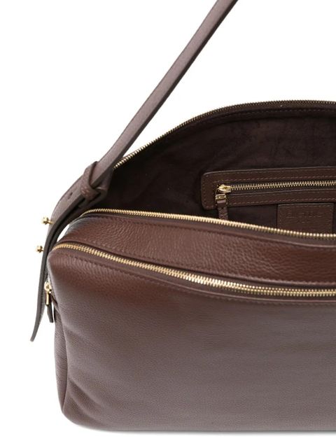 Elleme large Trousse pebbled-leather zip-fastening shoulder bag - Brown