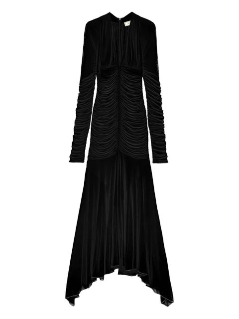Blumarine ruched long-sleeve gown - Black - zdjęcie produktu nr 1