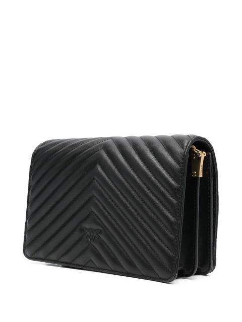 PINKO Classic Click V-quilted Love bag - Black