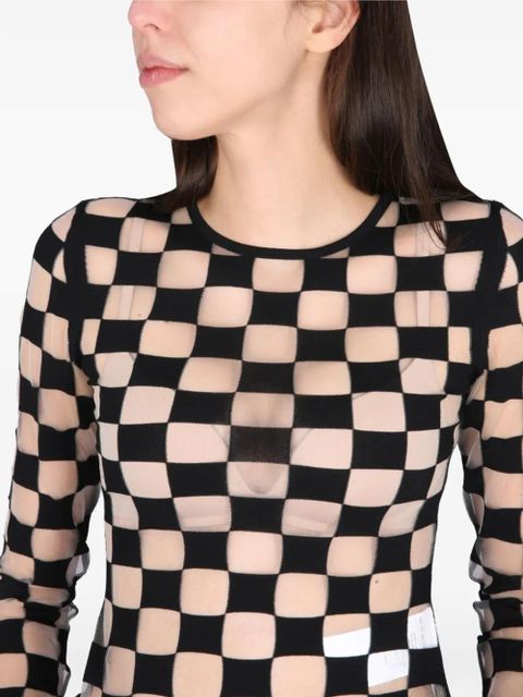 Max Mara checkerboard stretch jersey - Black