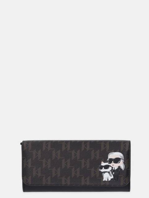 Karl Lagerfeld portfel IKON MONOGRAM damski kolor brązowy B1W32015 - zdjęcie produktu nr 1