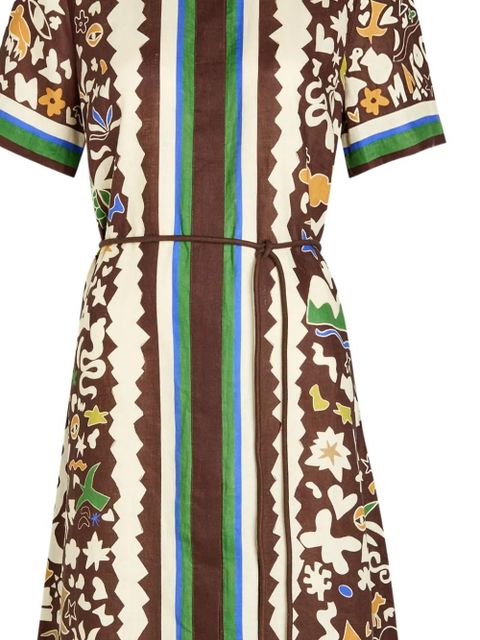 ALEMAIS striped print midi dress - Brown - zdjęcie produktu nr 2