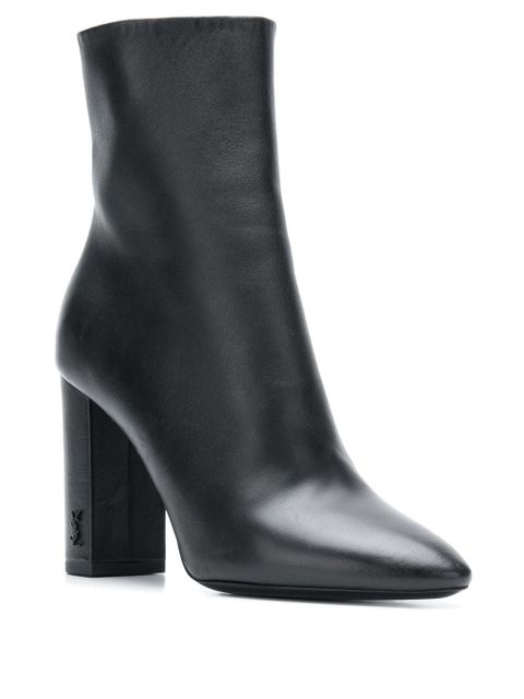 Saint Laurent Lou 95mm leather boots - Black