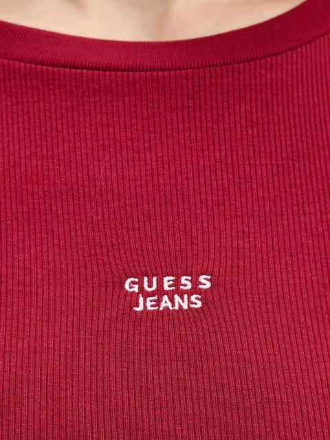 Guess Jeans longsleeve kolor bordowy W5BP01 KA0H1