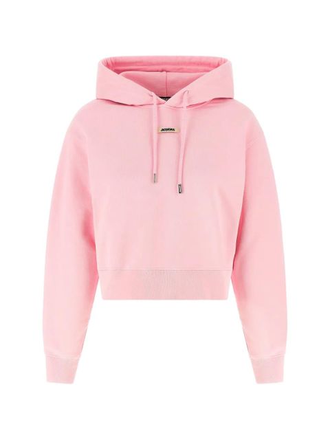 Jacquemus logo-patch hoodie - Pink - zdjęcie produktu nr 1