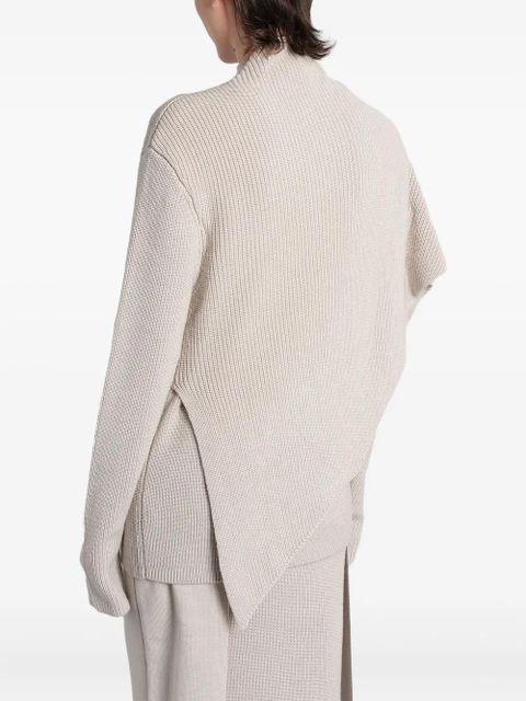 ENTIRE STUDIOS asymmetric ribbed knit sweater - Neutrals