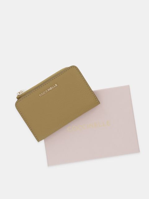 Coccinelle portfel skórzany damski kolor zielony E2 MW5 17 01 01